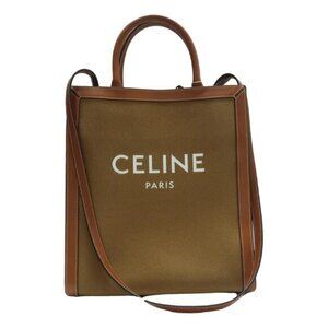 Celine Cabas Brown Canvas Satchel 1289-061925